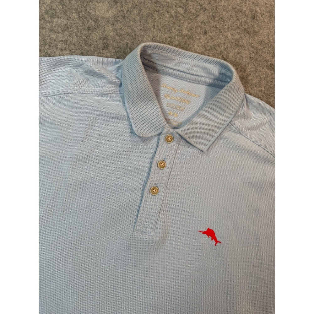 Tommy Bahama IslandZone Supima Cotton Polo Shirt Light Blue Mens Medium